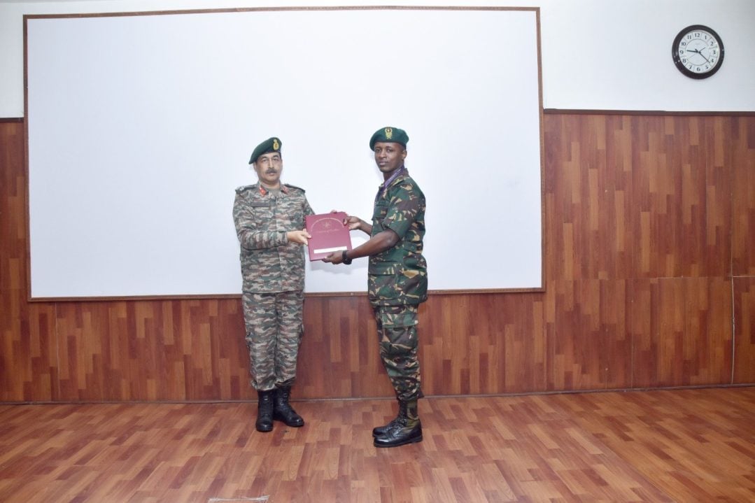 Officer Giving Award