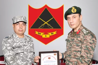 Officer Giving Award