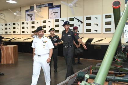 Rear Admiral Chandegave Reviewing