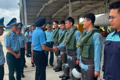 Air Chief Marshal AP Singh Shaking Hands