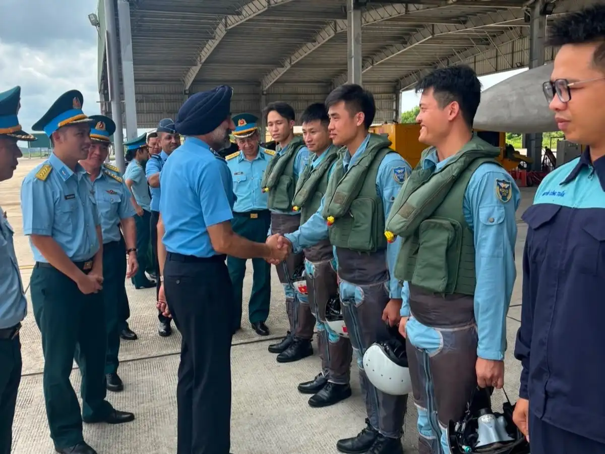 Air Chief Marshal AP Singh Shaking Hands