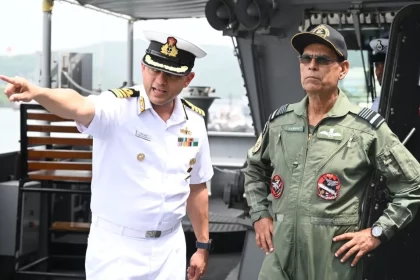 Air Marshal Jasvir Singh Mann Reviewing
