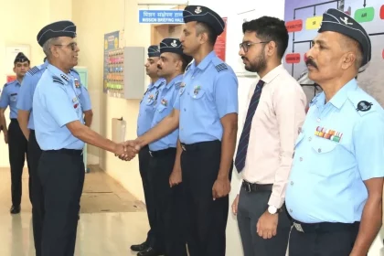 Air Marshal Jasvir Singh Mann Shaking Hands
