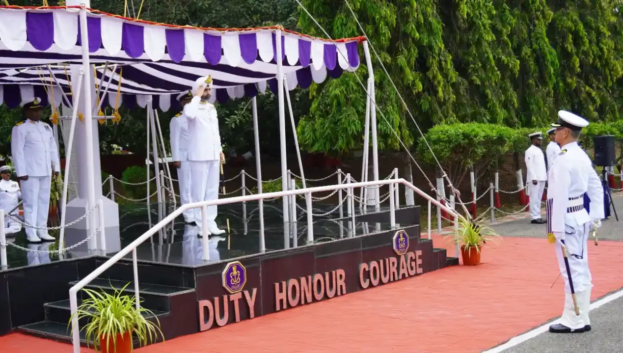 Commodore Sarvdeep Singh Dhody Saluting