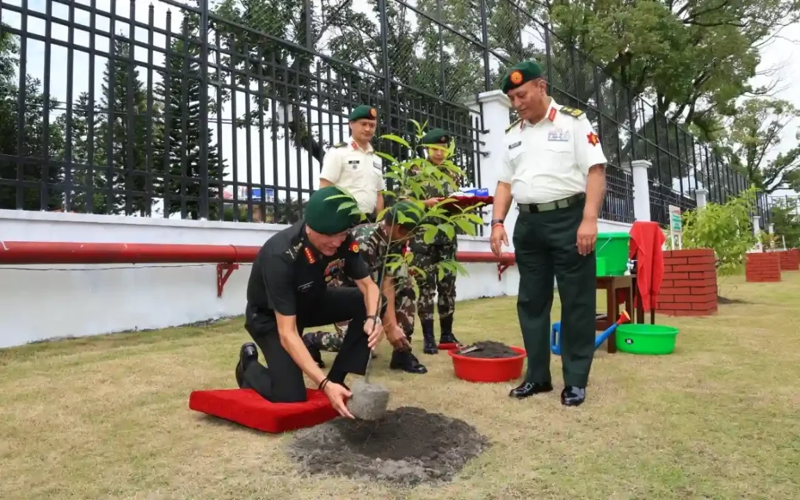 Gen Dhiraj Seth Putting Sapling