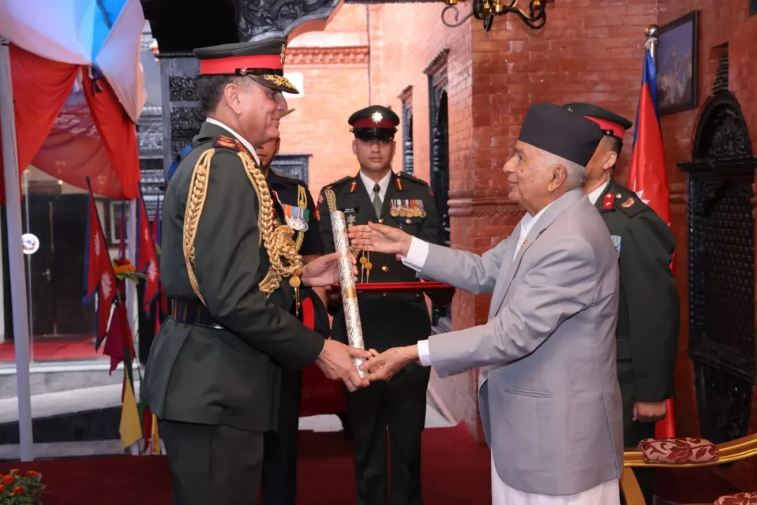 General Dhiraj Seth and President Of Nepal Paudel