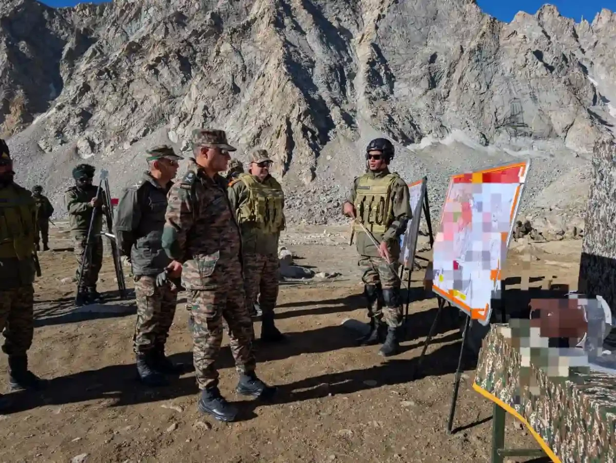 Lt Gen Madanraj Pande Reviewing