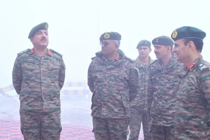 Lt Gen Manraj Singh Mann Reviewing