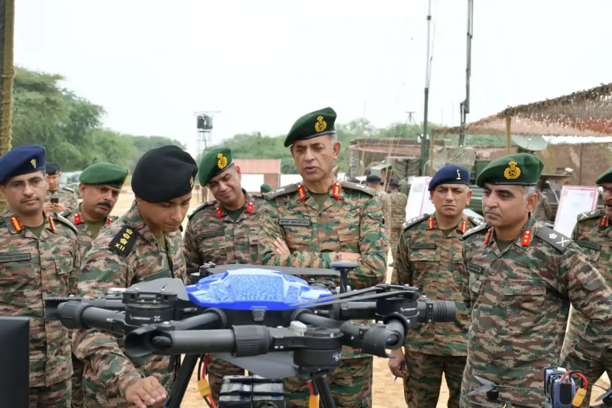 Lt Gen Mohit Malhotra Reviews Combat Readiness, Drone and Counter-Drone Innovation at Hisar Military Station