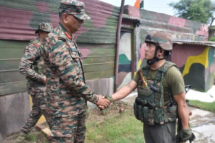 Lt Gen PK Mishra Shaking Hands