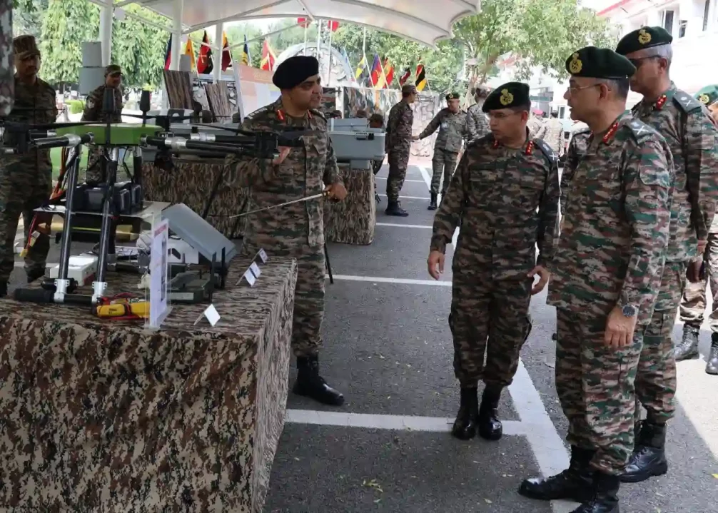 Lt Gen Pushpendra Singh Reviewing Equipment