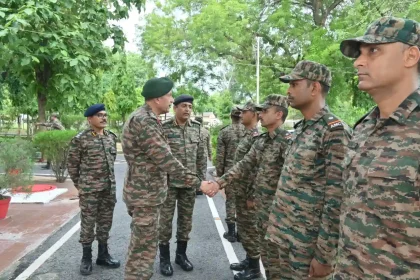 Maj Gen Giriraj Singh Shaking Hands