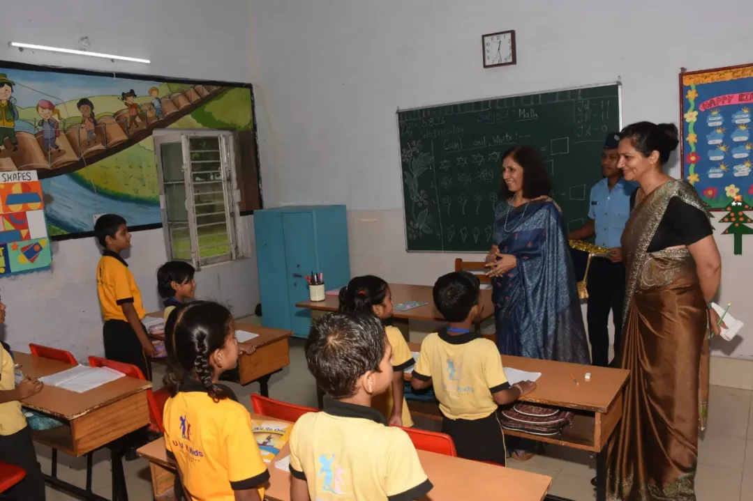 Mrs Savita Chaudhry Interacting with Kids