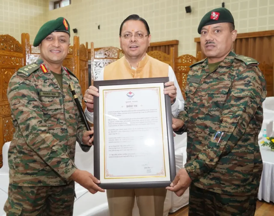 Officer Taking Award