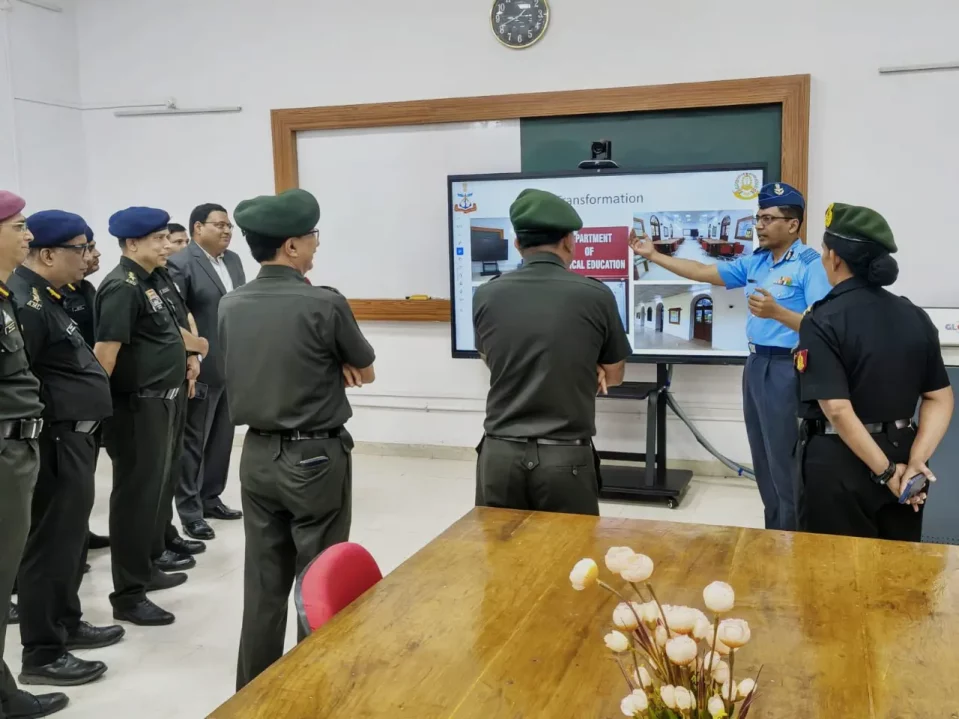 Officers Reviewing Presentation