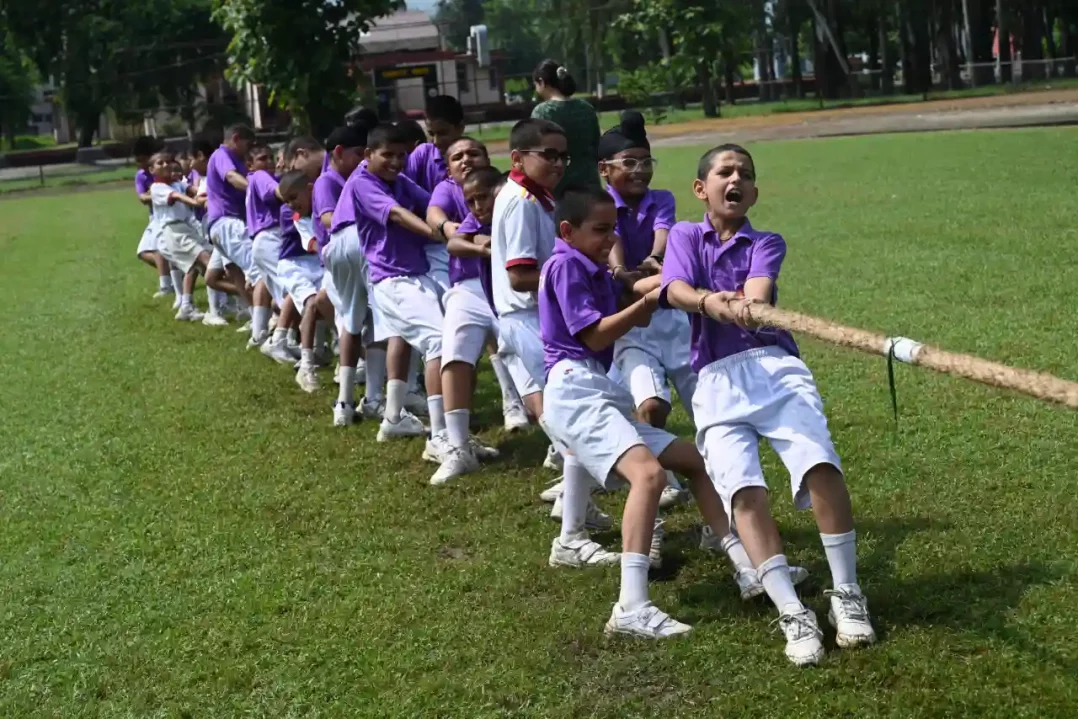 Sainik School Cadets in Tug of War