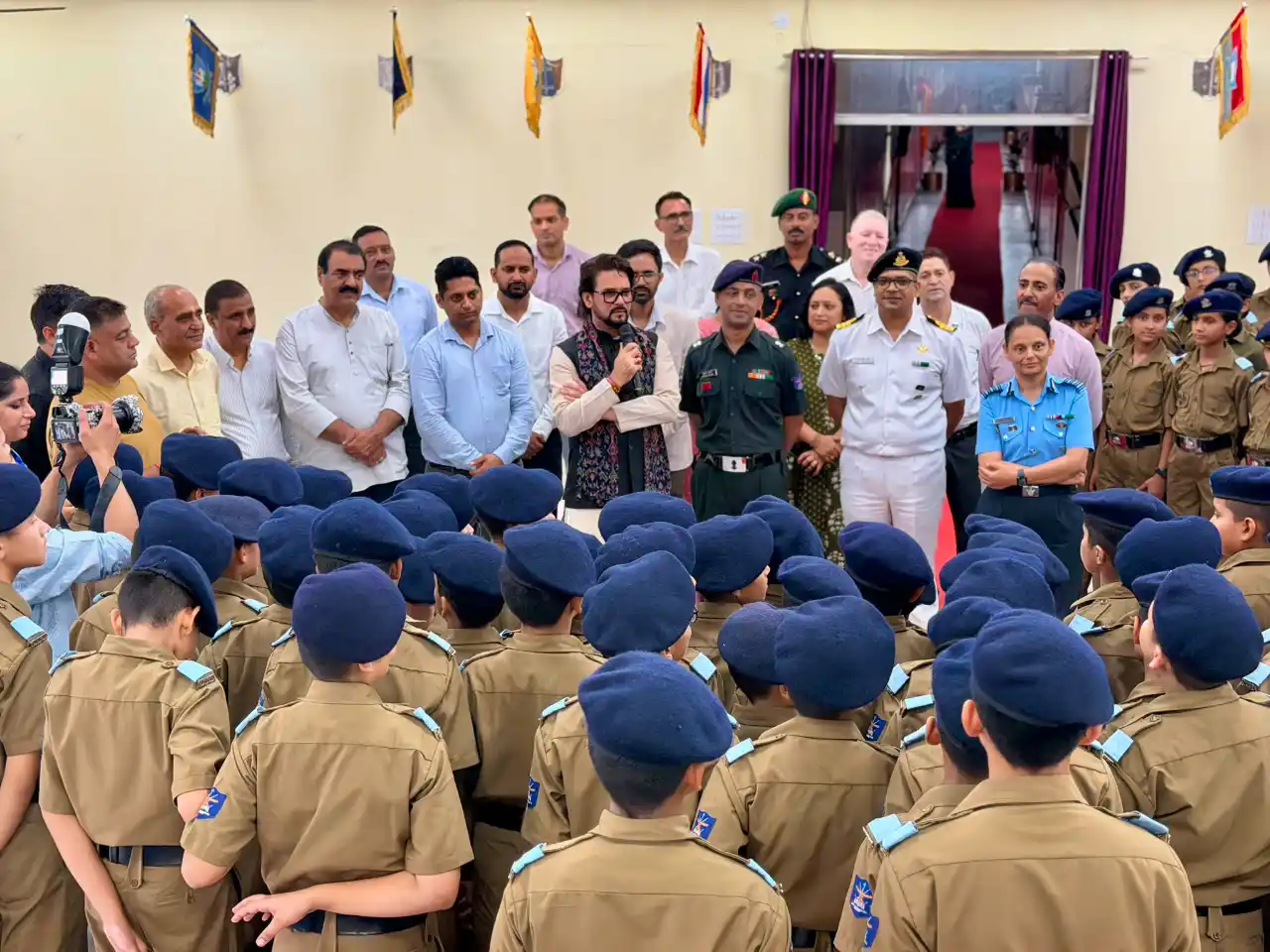 Shri Anurag Thakur Talking with Cadets