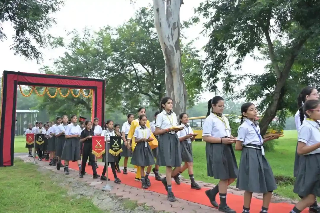 Students Going to Tie Rakhi