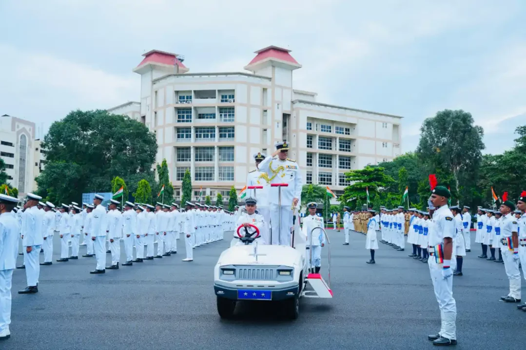 Vice Admiral Sanjay Bhalla Saluting