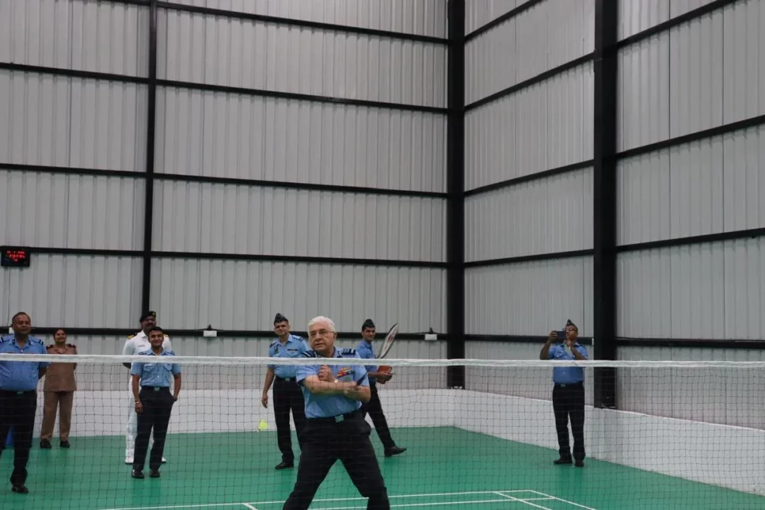 Air Marshal Vivek Hande Playing Badminton