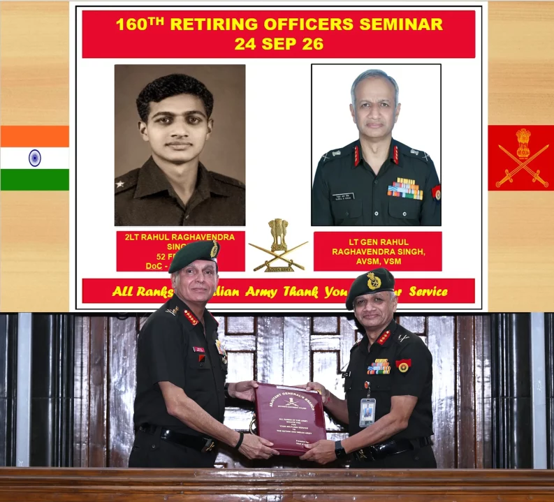 Gen Dhiraj Seth with Retiring Officer