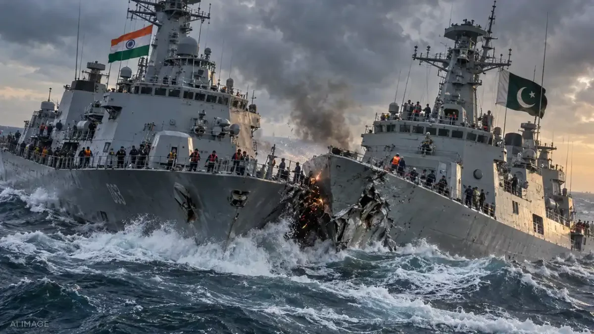 India Pakistan naval ships collide in Arabian Sea