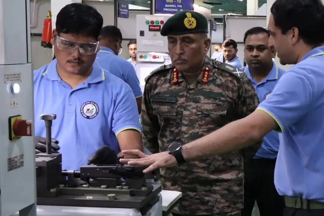 Lieutenant General Sandeep Jain Reviewing 1