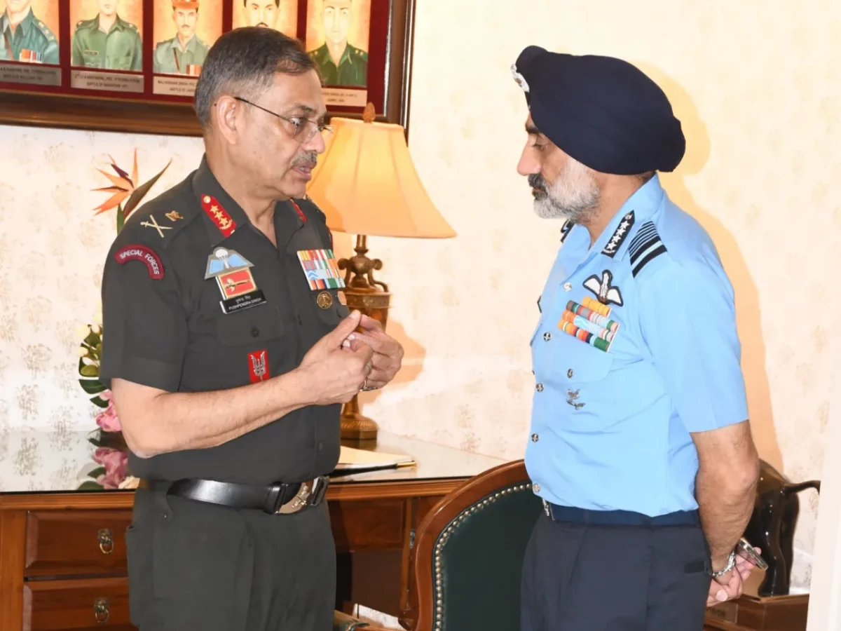 Lt Gen Pushpendra Singh and Air Chief Marshal AP Singh