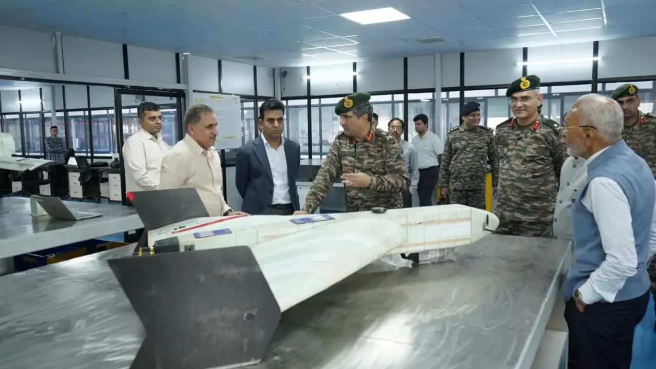 Lt Gen Rajesh Pushkar Reviewing Drone