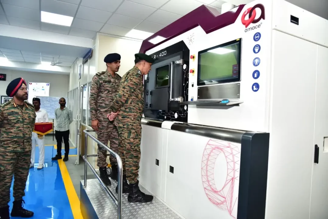 Maj Gen MA Shaik Reviewing Equipment