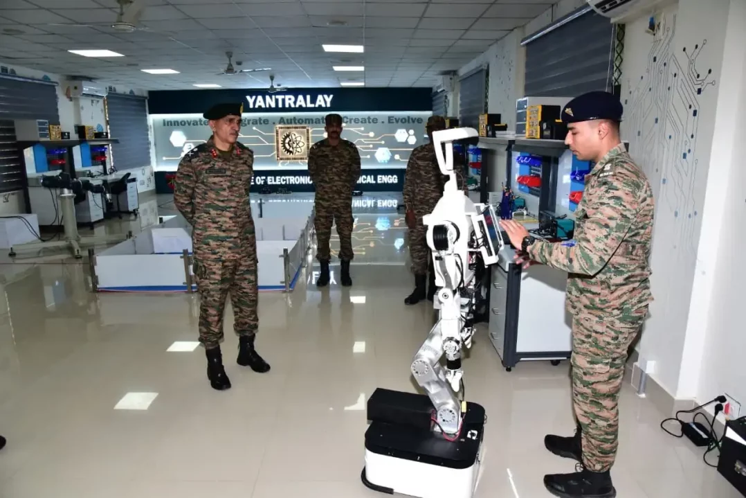 Maj Gen MA Shaik Reviewing Technology