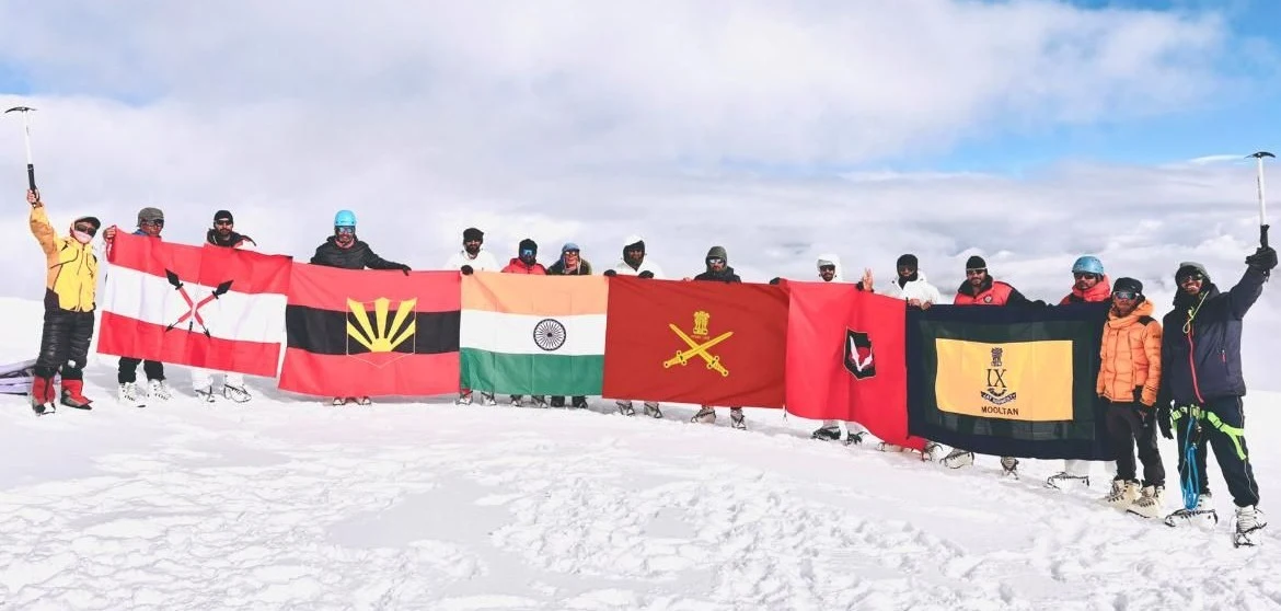 Officers with Flags