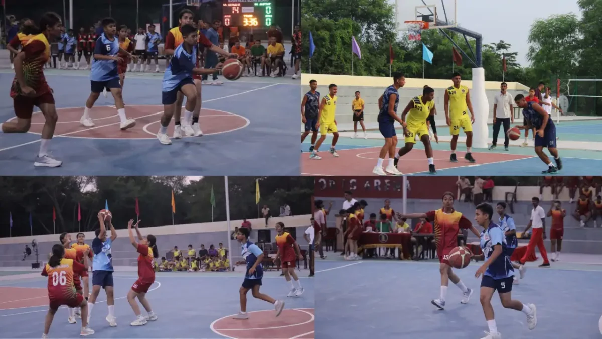 Sainik School Cadets Playing Basketball