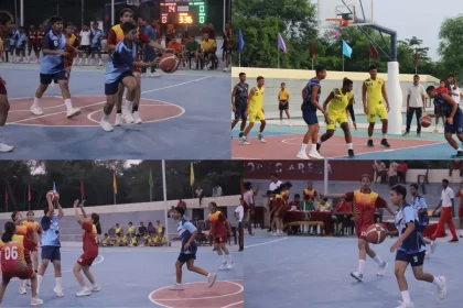 Sainik School Cadets Playing Basketball