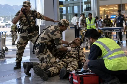 AI-generated image for representation purposes only. cisf jawan shoots himself