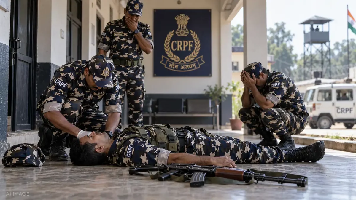 crpf soldier dies gun shot