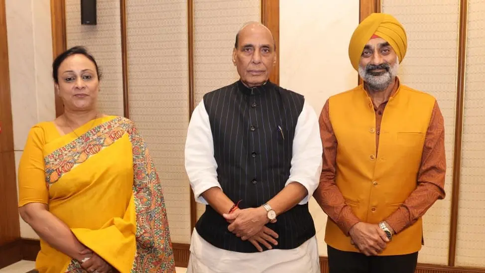 ACM AP Singh and Wife with Raksha Mantri