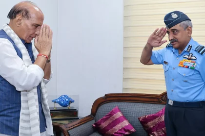 Air Marshal Ashutosh Dixit Calls on Defence Minister Rajnath Singh Ahead of Taking Over as IAF Chief