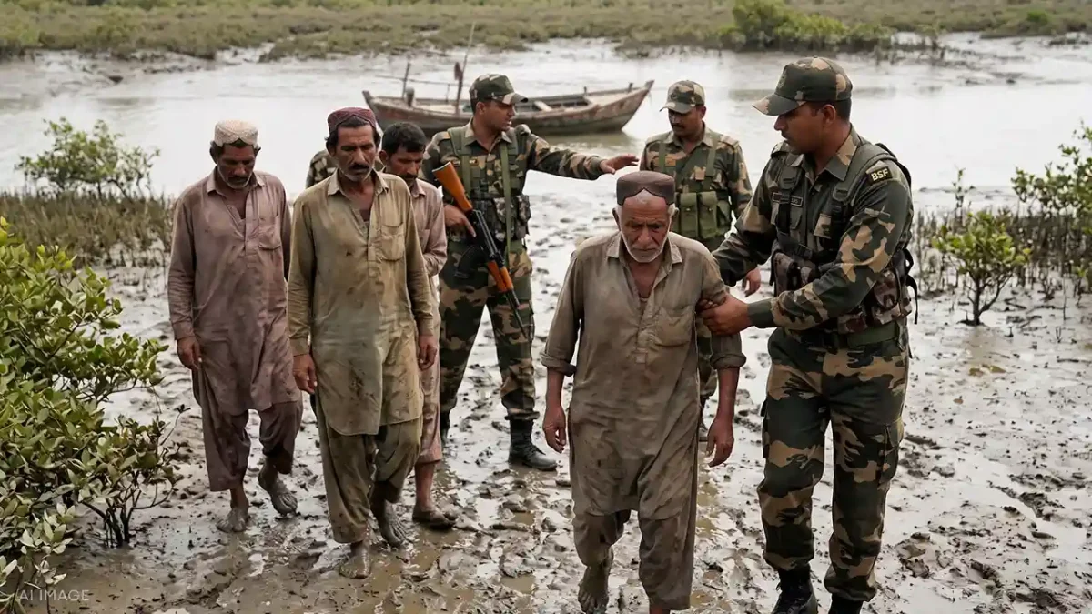 BSF Apprehends 4 Pakistani Fishermen, Seizes Fibre Boat in Gujarat’s Sir Creek Region