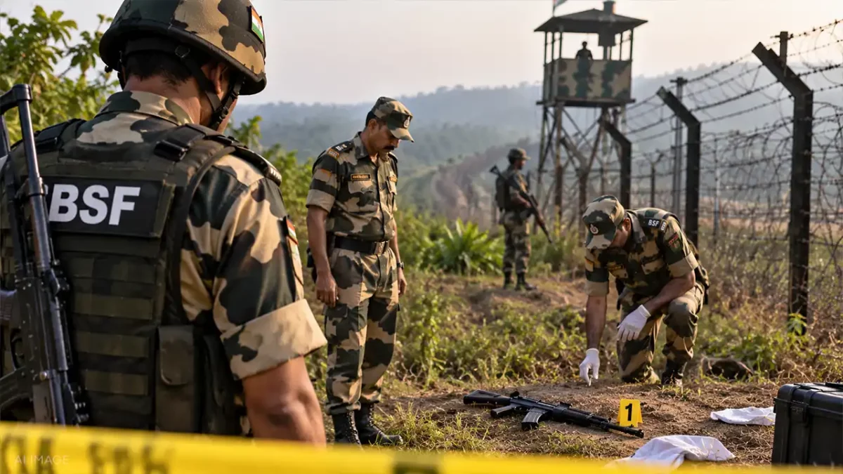 BSF Patrol at Border Incident Scene