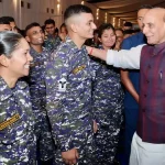 Defence Minister Rajnath Singh Attends Badakhana With Indian Navy Personnel in Visakhapatnam