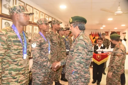 Lt Gen Rajesh Pushkar Shaking Hands
