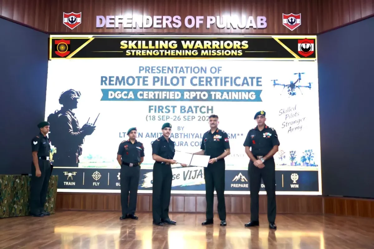 Officer Giving Certificate