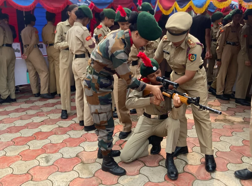 Officer Helping Cadet