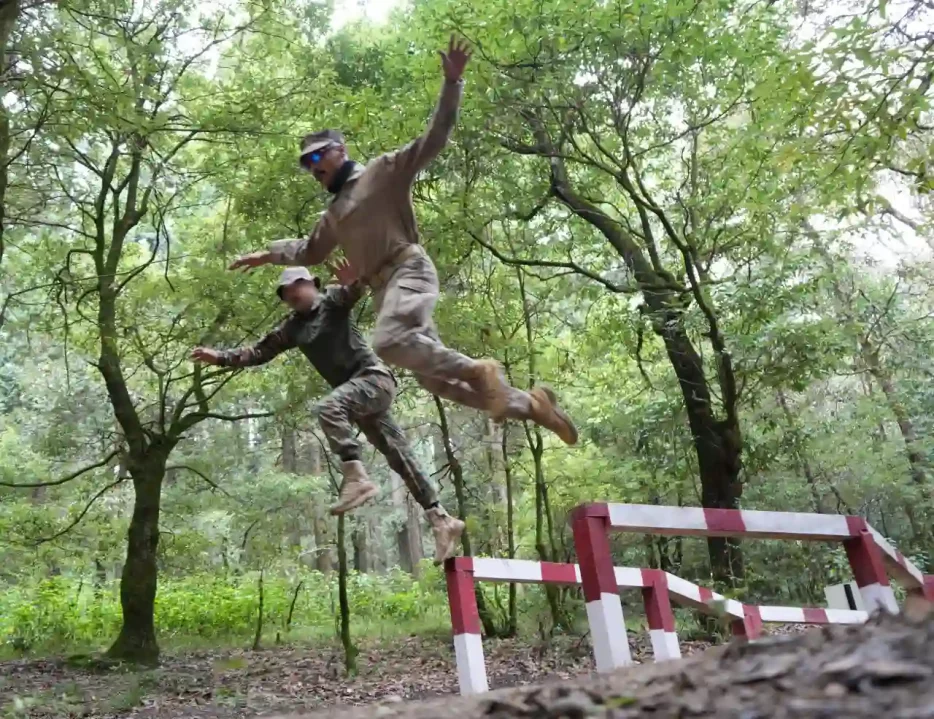 Officers Jumping
