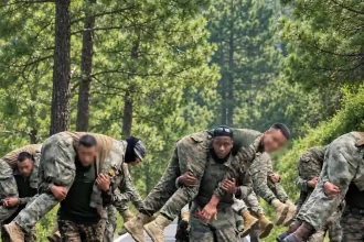 Officers in Exercise
